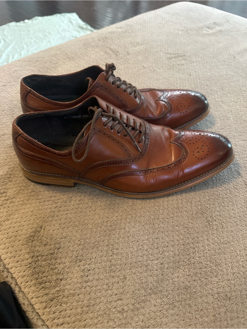 Stacy Adams Men's Cognac Brown Wingtip Oxfords